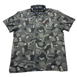William Murray Polo Shirt Mens XL Camo Golf Titos Vodka Performance Stretch